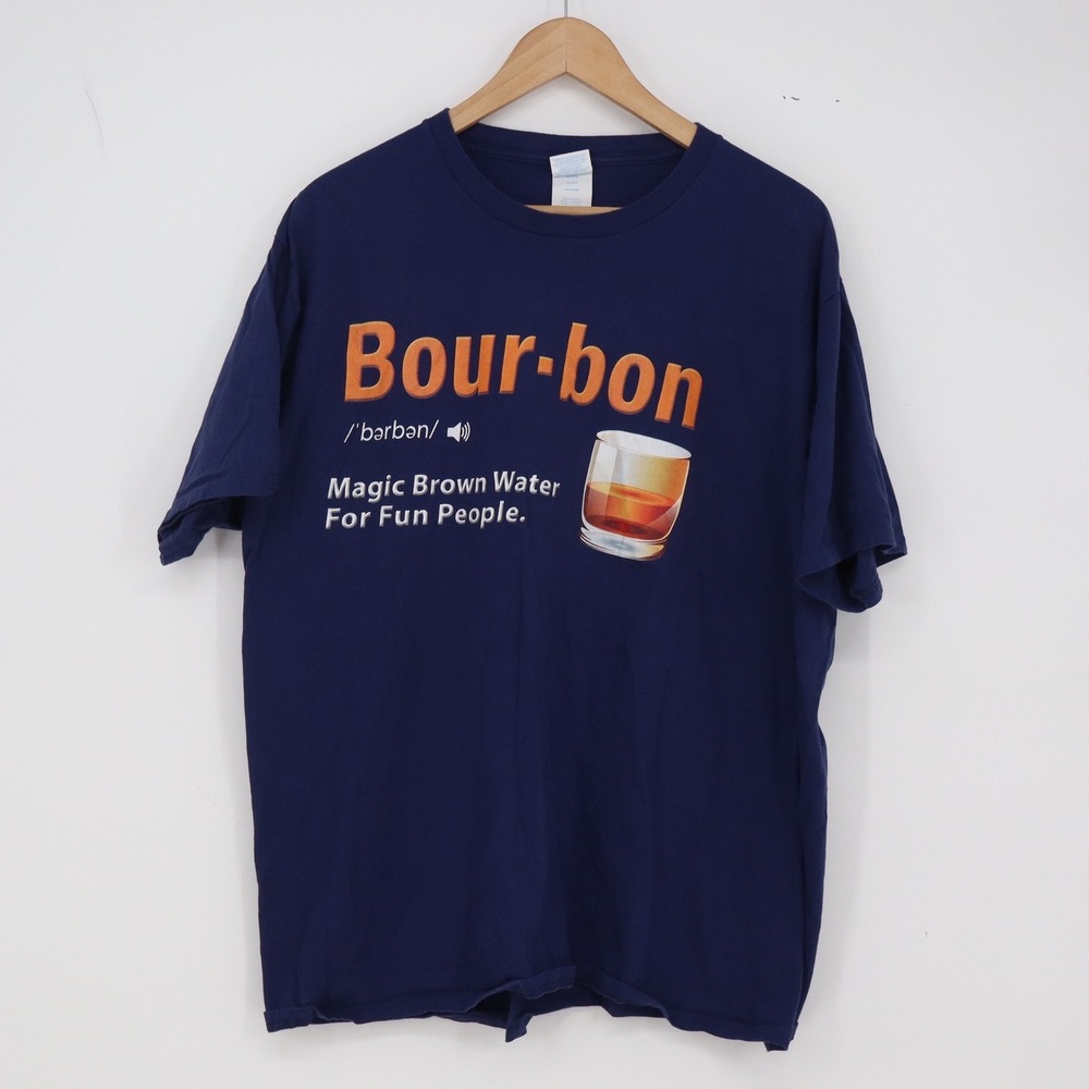 Port & Company T-Shirt Mens XL Fan Favorite Navy Bourbon Definition Graphic Exc